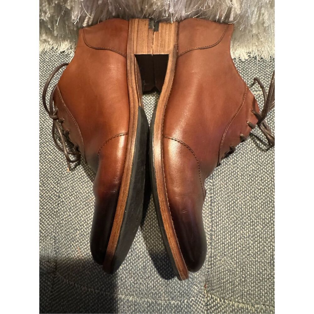 THE OFFICE OF ANGELA SCOTT Mr. Evans Walnut Leather Women's Wingtip Oxford 37.5W - Picture 6 of 8